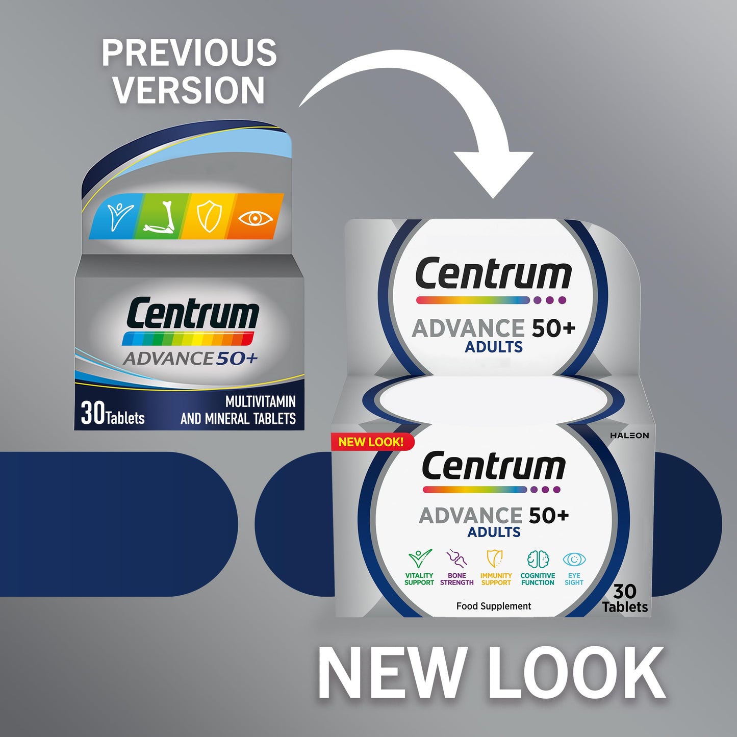 Centrum Advance 50+ Tablets Multivitamin & Mineral Supplements, with 24 essential nutrients, including vitamin D, C, Zinc, 130 ct (Packaging and Tablet colour may vary slightly)