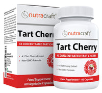 Nutracraft #1 Tart Cherry Extract | 2000mg 4:1 Concentrated Tart Cherry | Uric Acid Cleanse & Sleep Support | No Fillers or Additives | 1 Month Supply (Non-GMO)