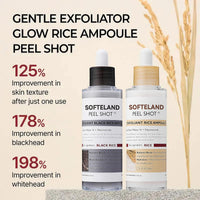 TMYIOYC ANGEL SILK Peel Shot Glow Rice Ampoule, Lotion for Brightening Exfoliating Moisturizing - Suitable for All Skin Types Contain AHA + BHA, Niacinamide