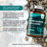 100% Pure Marine Collagen - 120 Tablets (Not Collagen Powder/Collagen Capsules) - 2 Months Supply - Collagen Supplements for Women & Men - Premium Type 1 Hydrolysed Collagen Peptides - Nutravita