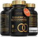 7-in-1 Turmeric and Black Pepper Capsules with Glucosamine and Chondroitin High Strength | Two per Day, 2 Month Supply | Turmeric Capsules High Strength 3000mg, Glucosamine Sulphate & Turmeric Tablets