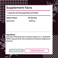 Quercetin 500mg - High Strength Antioxidant Immune Support Pure Quercetin Supplement, One a Day Formula – Easy to Swallow - 60 Vegan Capsules - 2 Month Supply - Made by Nutripact