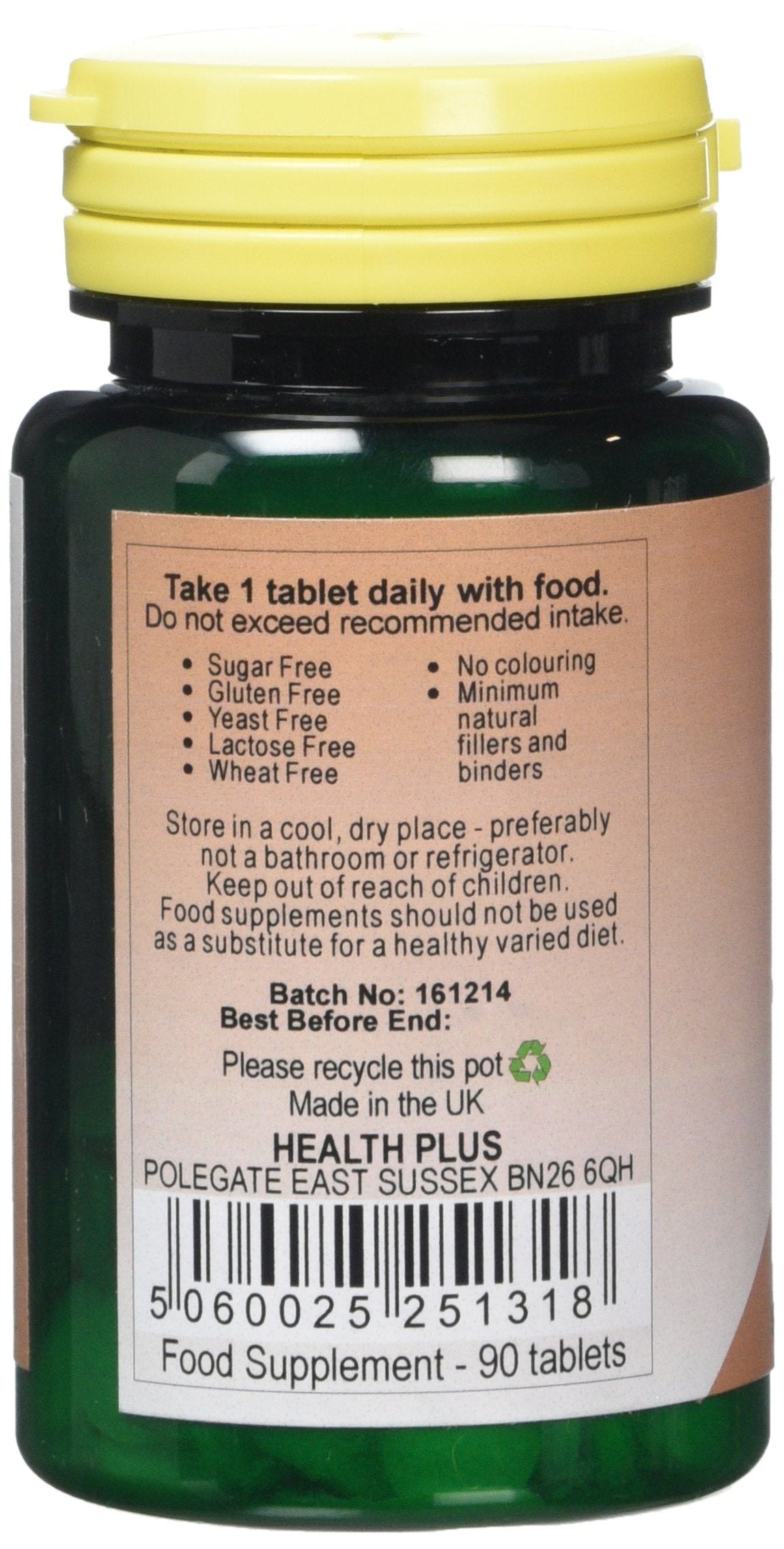 Health Plus Zinc 15mg Mineral Supplement - 90 Tablets
