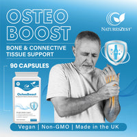 OsteoBoost Bone Support Supplement – Calcium, Vitamin D3, K2, Magnesium, Zinc, Boron for Strong Bones, Mobility & Joint Health, No Artificial Additives, 90 Vegetarian Capsules