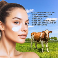 TBeautfave Beef Tallow Sunscreen SPF 50 Face, Beef Tallow Sun Cream SPF 50, Natural Sunscreen for Face & Body, Non Nano Zinc Oxide Sunscreens for All Skin Types, Lightweight, Non Greasy, 85g