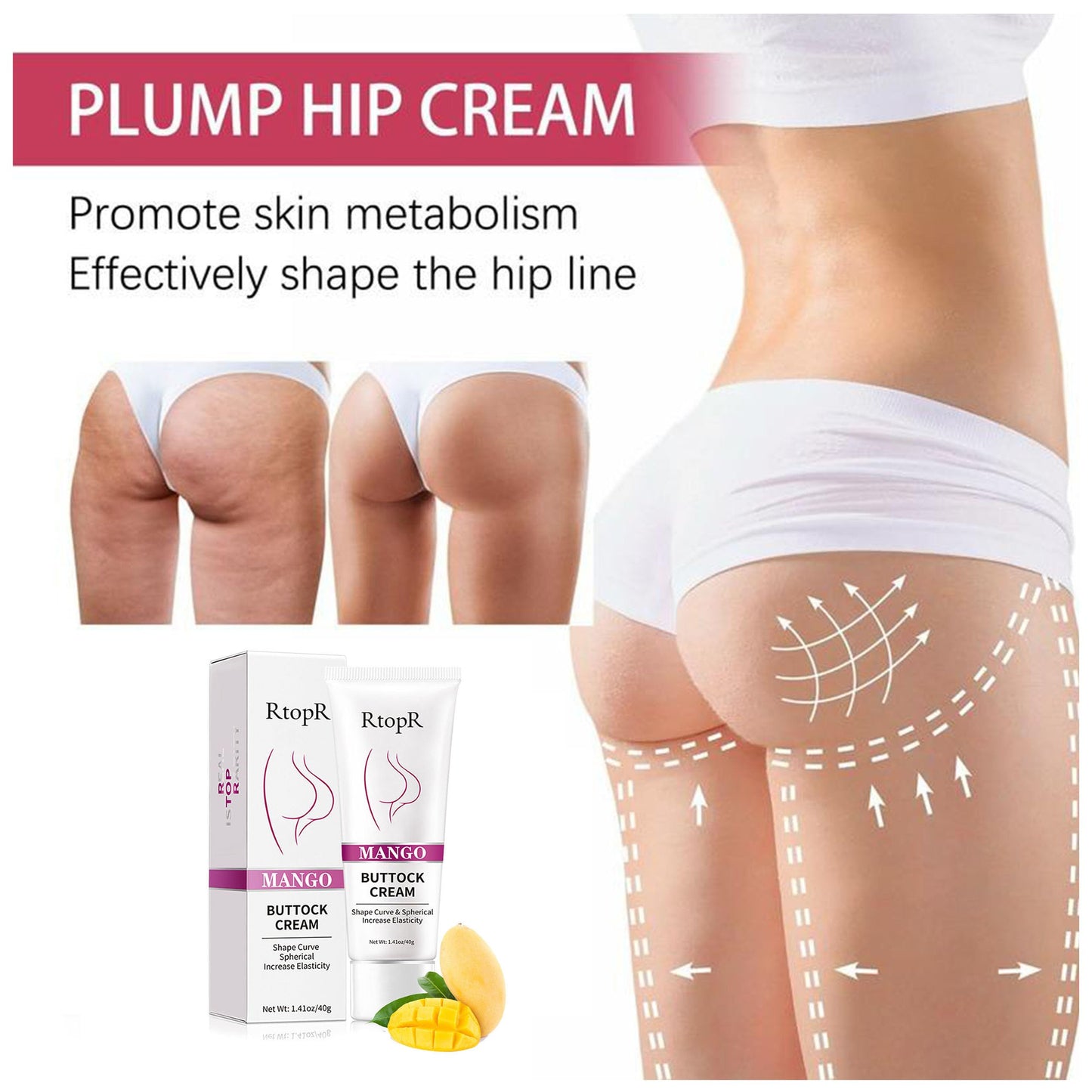 1PC Sexy Hip Buttock Enlargement Cream Lift Up Buttock Enhancement Massage Cream Hip Lift Up Butt Firm Skin Enlargement