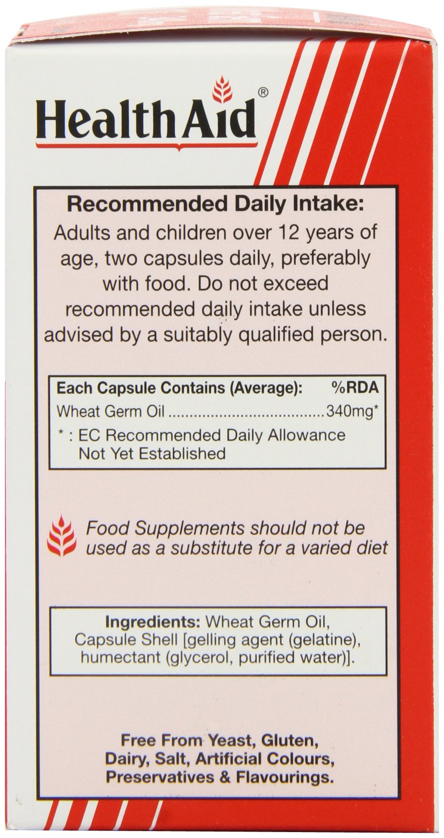 HealthAid Wheat Germ Oil 340mg 60 Capsules