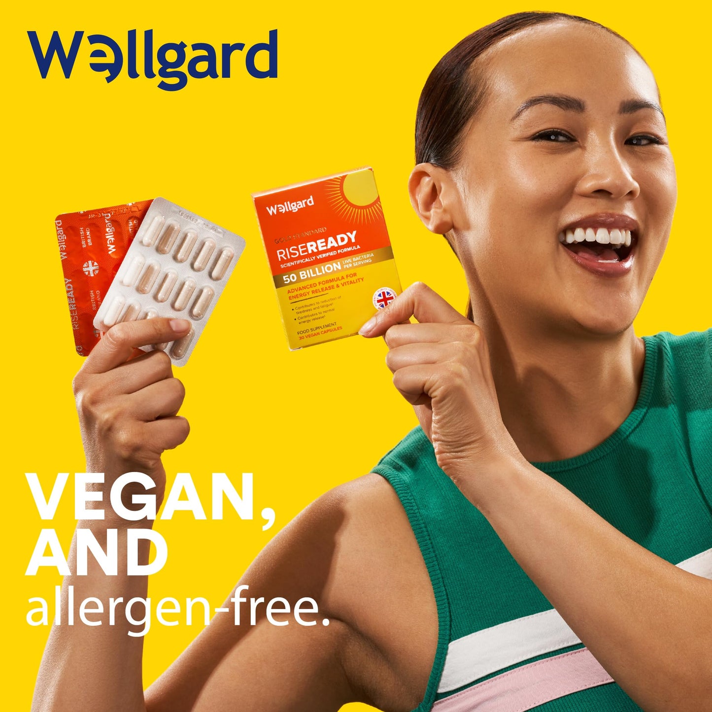 Wellgard Rise Ready – Advanced Formula for Energy Release & Vitality, 30 Vegan Capsules