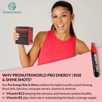 ProNutriWorld Energy Supplement for Memory and Focus with Royal Jelly Oral Liquid Ginseng, Guarana Extract, Taurine and Rhodiola for Tiredness, Fatigue and Immune Support (20 Servings)