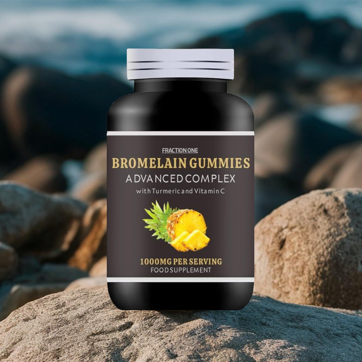 Bromelain Gummies - 1000mg Bromelain High Strength Gummies - 120 Gummies - 60 Servings - Enhanced with Turmeric 10mg and Vitamin C 80mg - Bromelain 500mg Per Gummy