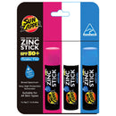 Zinc Sun Stick (Pink, White, Blue) 3-Pack Sunblock Sticks for Face SPF 50 Mineral Sunscreen - Sun Zapper Australian Natural Sunscreen
