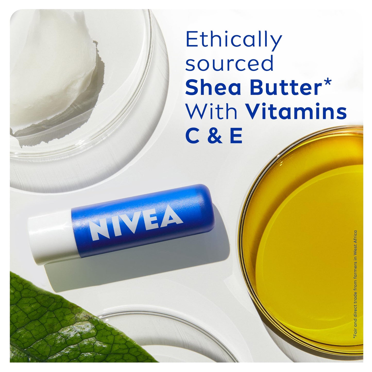 NIVEA Lip Balm Original Care (4.8g) Lip Balm Deeply Hydrates Lips for 24h+, with 100% Natural Origin Ingredients, Shea Butter, and Vitamins, Lip Care