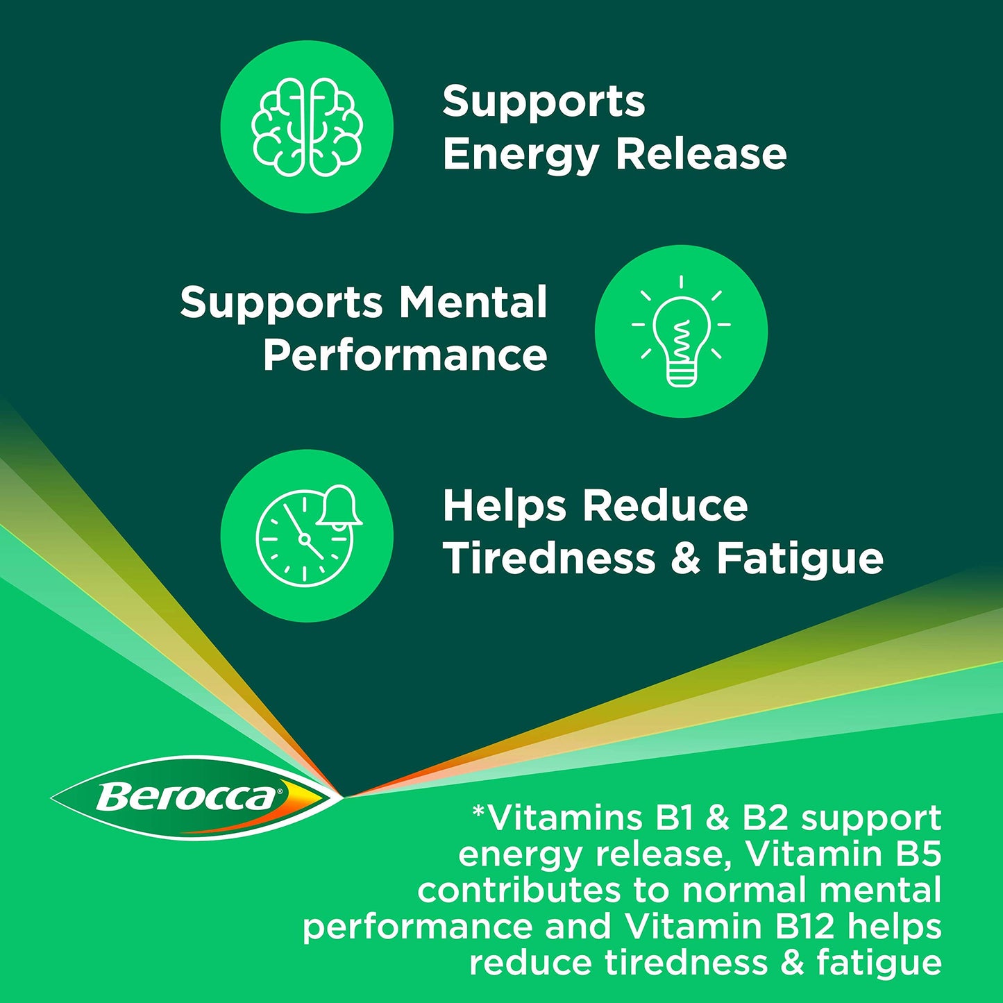 Berocca Vitamin C Effervescent Tablets, with Magnesium, Vitamin B12 & Vitamin B Complex, Orange Flavour, 1 Pack of 15 Tablets - 2 Weeks Supply