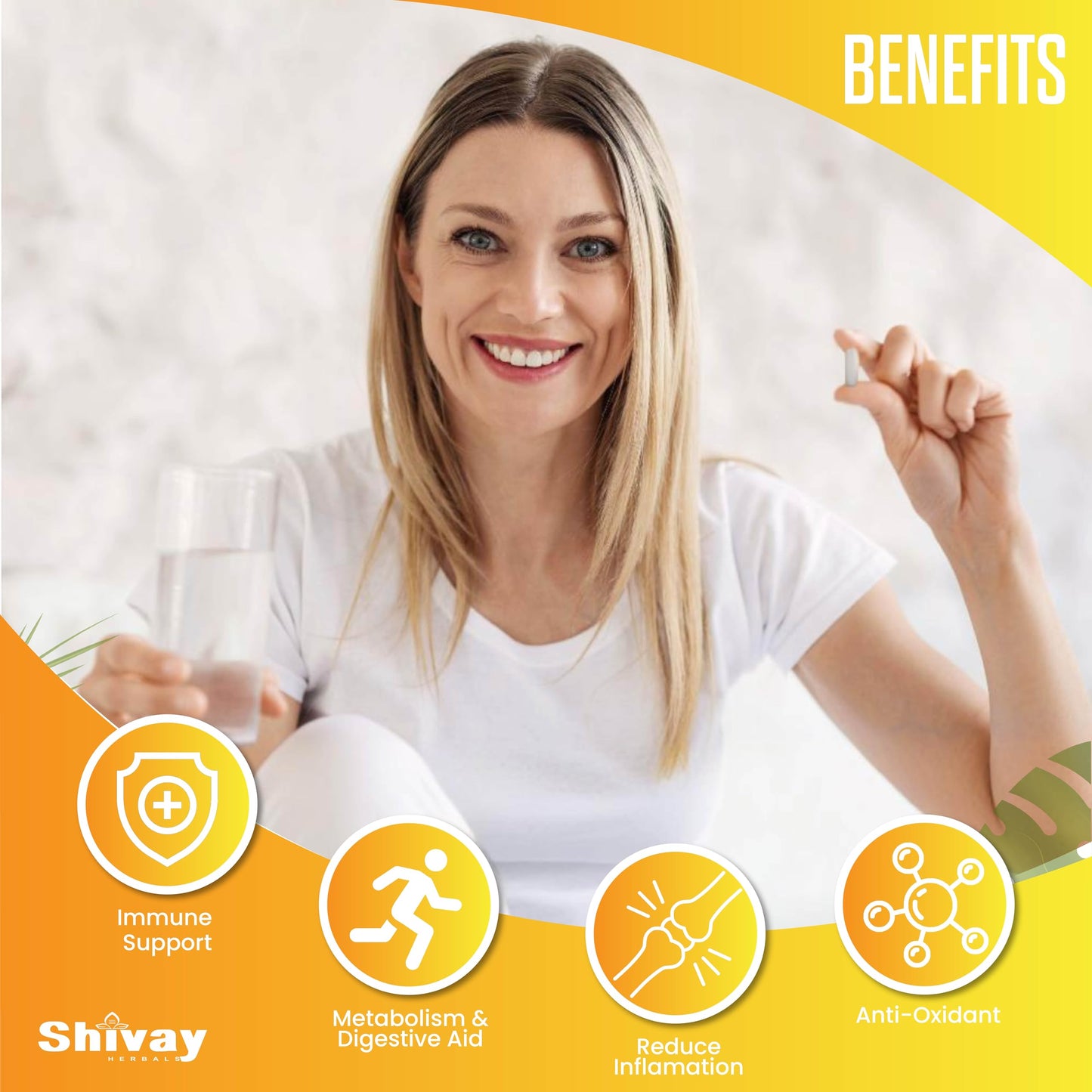Turmeric Curcumin 2600mg Per Serving | with Added Ginger, Black Pepper & Vitamin C | 180 Vegan Tablets - 3 Month Supply | High Strength Curcumin Natural Supplement | Made in The UK | Shivay Herbals