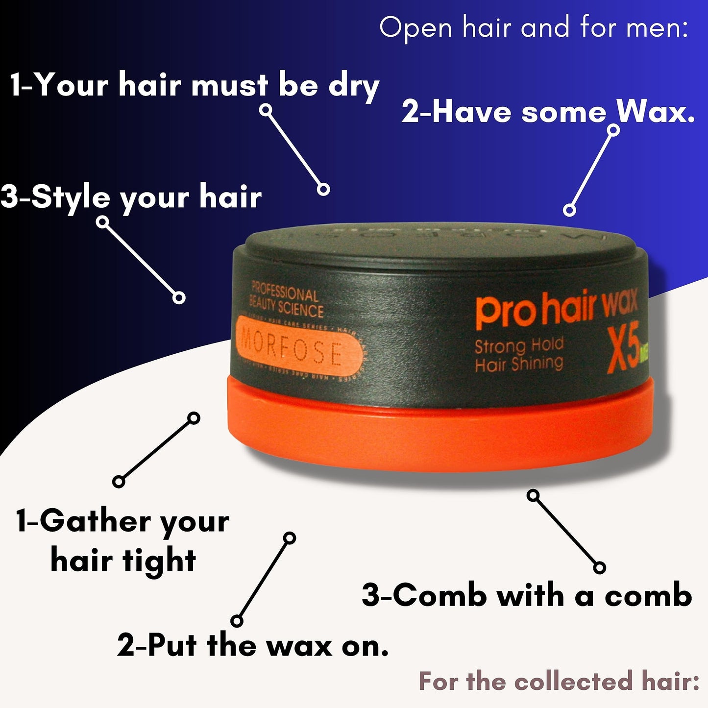Morfose Pro Men' Prohair Wax x5 - Strong / 5.1 oz