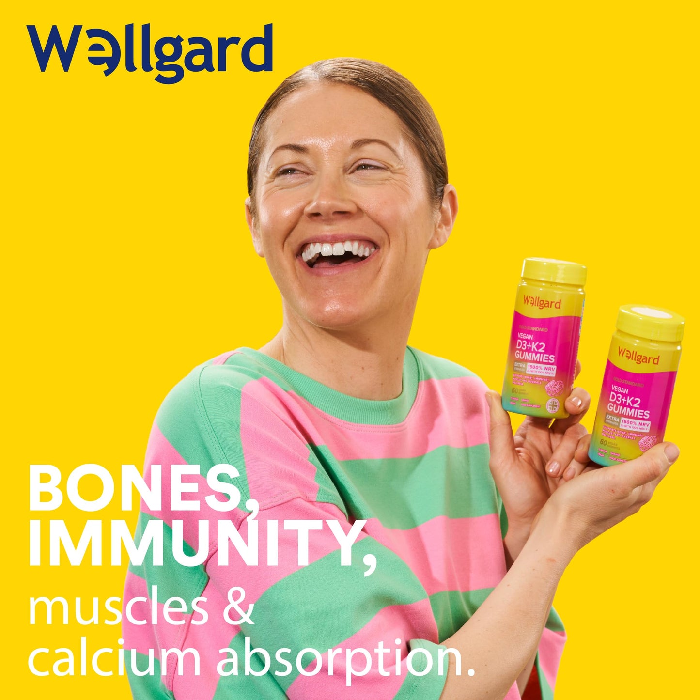 Wellgard Vitamin D3 K2 Gummies – Vitamin D3 K2 Gummies, Supports Bone Health, Immune System and Muscle Health