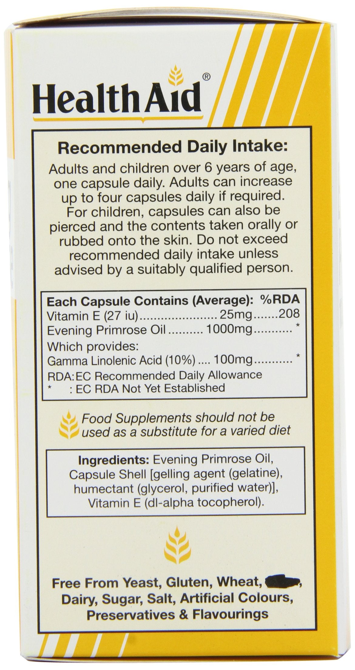 HealthAid Evening Primrose Oil 1000mg 90 Capsules