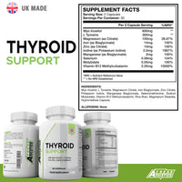 Freak Athletics Thyroid Support Supplement - 60 Capsules - Includes Myo inositol, L-Tyrosine, Iron, Magnesium, Zinc, Manganese, Selenium, Vitamin B12 - Contributes to The Reduction of Tiredness & Fatigue
