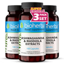 Ashwagandha Rhodiola Supplement by BIOHERBA - 100 High-Potency Capsules for Stress Relief and Sleep Support for Adults