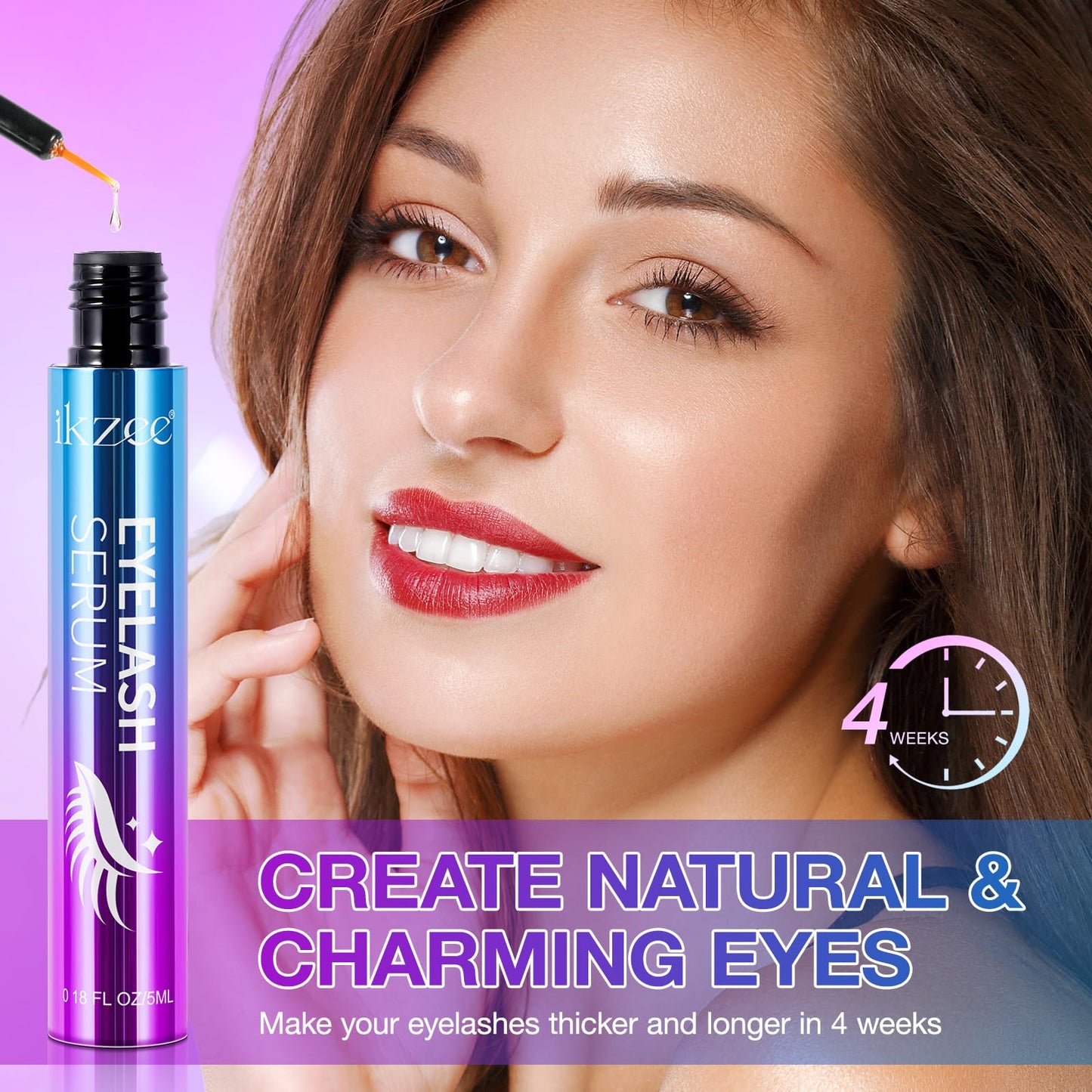 Generic Eyelash Growth Serum, 5ML Professional Lash Eyelash & Eyebrow Enhancer Serum, Advanced Formula for Longer, Fuller, and Thicker Lashes, Lift Eyelashes Enhancer Rapid Lash Growth,Nourish Damaged Lashes