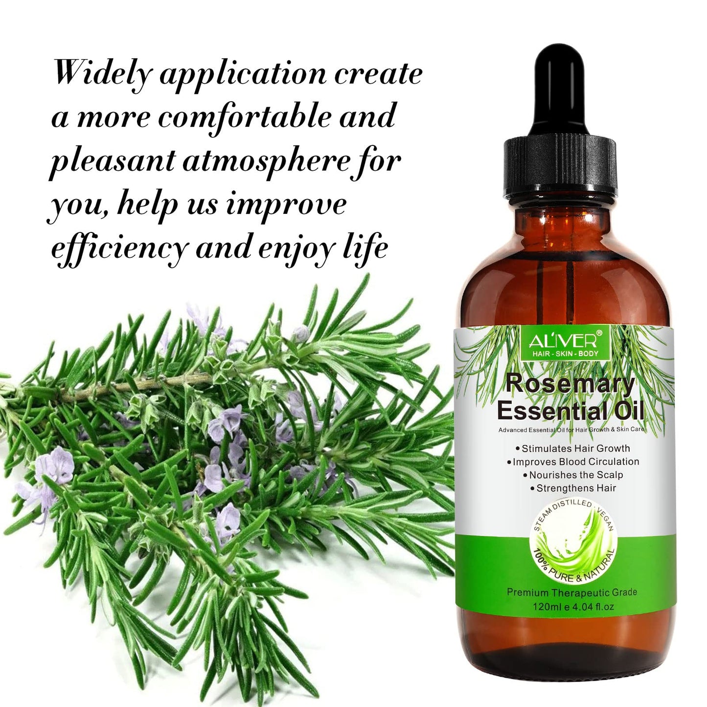 Rosemary Oil for Hair Growth, Strengthens Hair & Stimulates Hair Growth, Improves Blood Circulation, Rosemary Hair Oil Skin Care