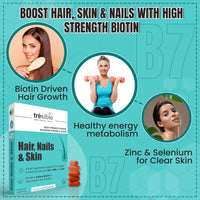 Tresible Trésible Skin Hair & Nails Vitamins for Women & Men (4-Week Supply) - Veg Biotin Tablets, High Strength Biotin Supplements with No Synthetic Binders, Hair Skin Nails Vitamins, Biotin Hair Growth
