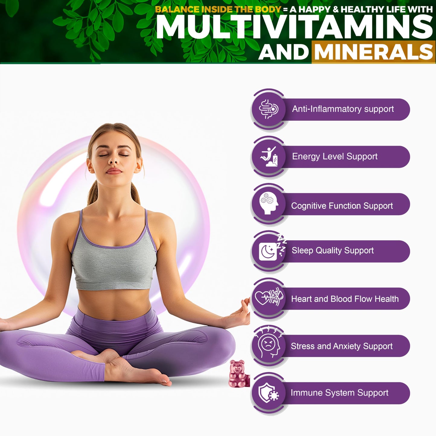 Healthier Options Ashwagandha KSM-66 and Lions Mane Gummies - High Strength 4700mg | All-in-One Gummies with Ginkgo Biloba, B6, B12 & Magnesium | Body, Mind & Cognitive Performance | Mixed Berries