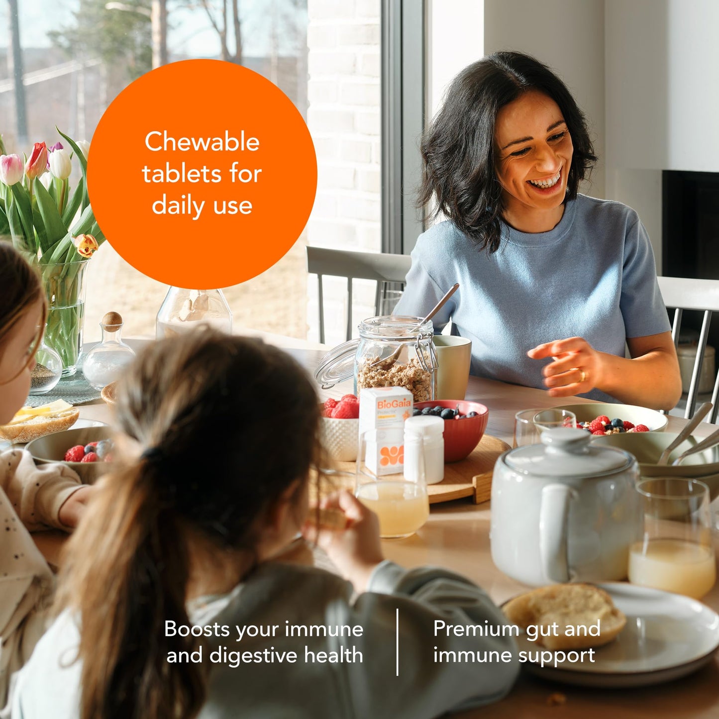 BioGaia BIOGAIA Protectis Probiotic Chewable Vitamin D3 Tablets, Orange Flavoured, 90 Pieces, for The Whole Family