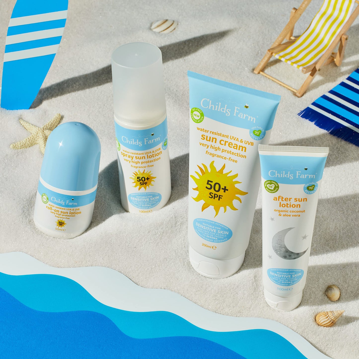 Childs Farm Kids and Baby Sun Cream SPF 50plus Water Resistant UVA and UVB Very High Protection Suitable for Dry, Sensitive and Eczema-prone Skin 200ml
