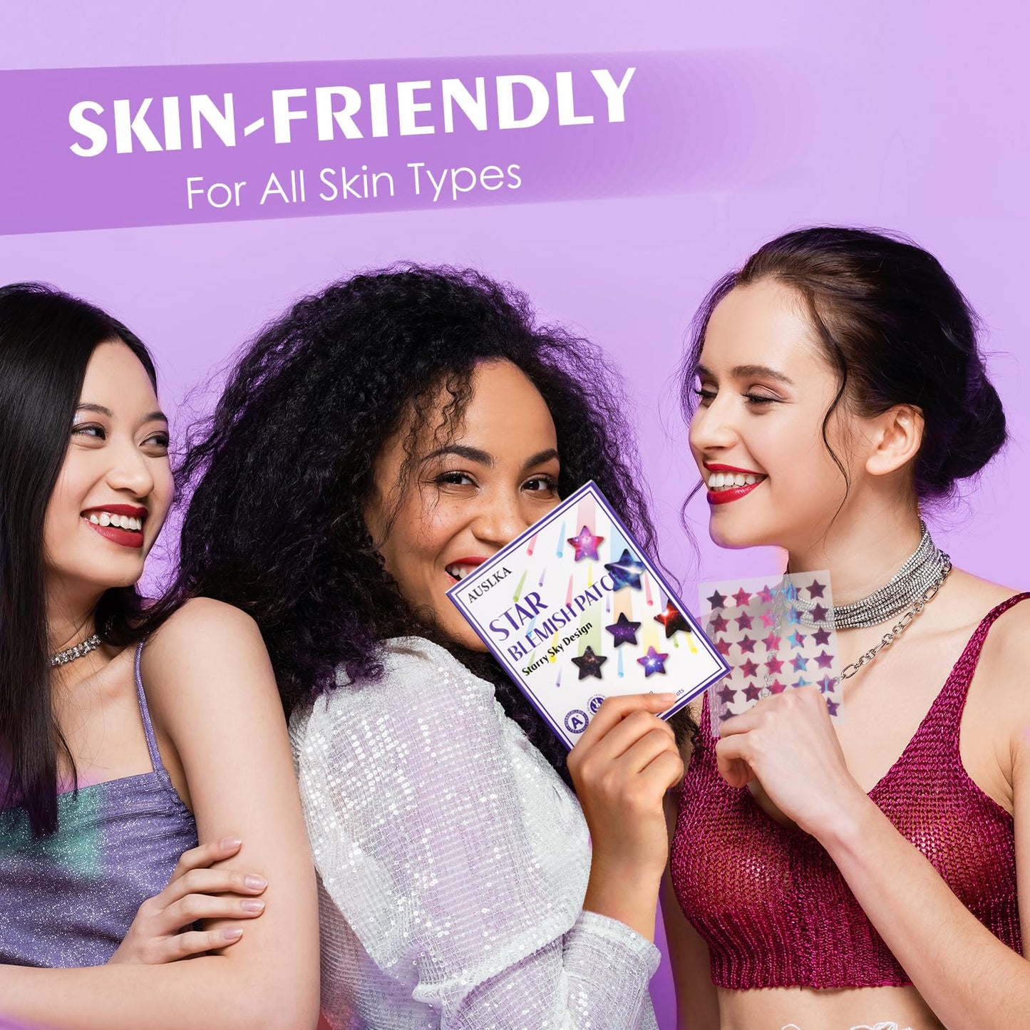 AUSLKA Pimple Patches (300 Patches),Hydrocolloid Patches,Spot Stickers with Star Shaped,Facial Stickers,Pimples, Blemishes, Zits for Face