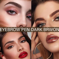 CTUBLIAUNX Eyebrow Pencil Dark Brown, Smudge-proof Eyebrow Pencil with 2 Fork Tip and Precise Brush-Tip, Waterproof Eye Brow Pen Instantly Creating Natural 3D Beauty Brow for Makeup Starter