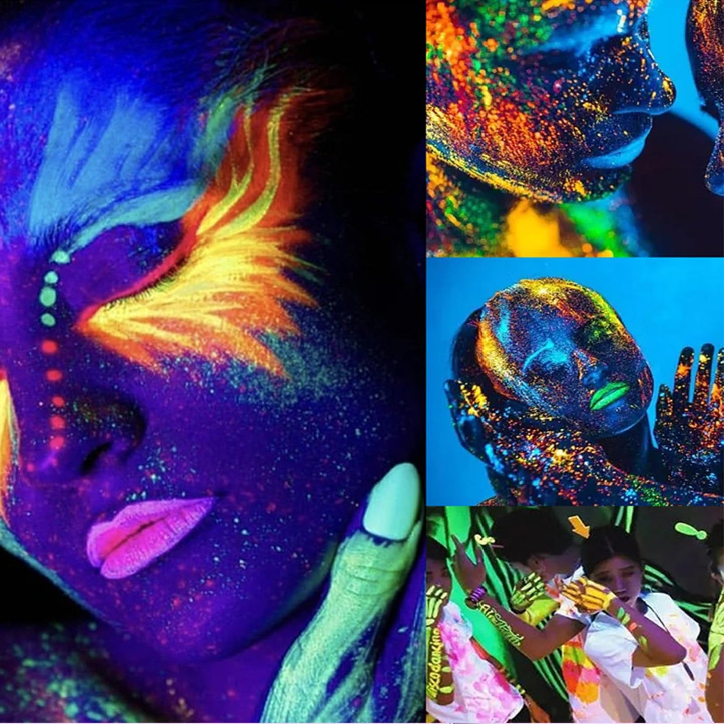 Rainbow Face Paint- Water Activated Painting with 6 Vibrant Colors, Quick Drying and Easy Wash Off, Safe Non-Toxic Formula, With Built-in Brush for Portable Use (2#)