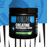 Animal Creatine Chews Tablets - Enhanced Creatine Monohydrate with AstraGin to Improve Absorption, Sea Salt for Added Pumps, Delicious and Convenient Chewable Tablets - Green Apple - 120 Count