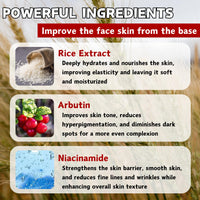 ISBEAUSOLS Glow Deep Serum Rice + Arbutin, Face Serum for Hyperpigmentation, Hydrating & Nourishing Rice Serum, Dark Spot Correcting Glow Serum, Anti Aging Serum, Even Skin Tone, Korean Skincare, 30ml