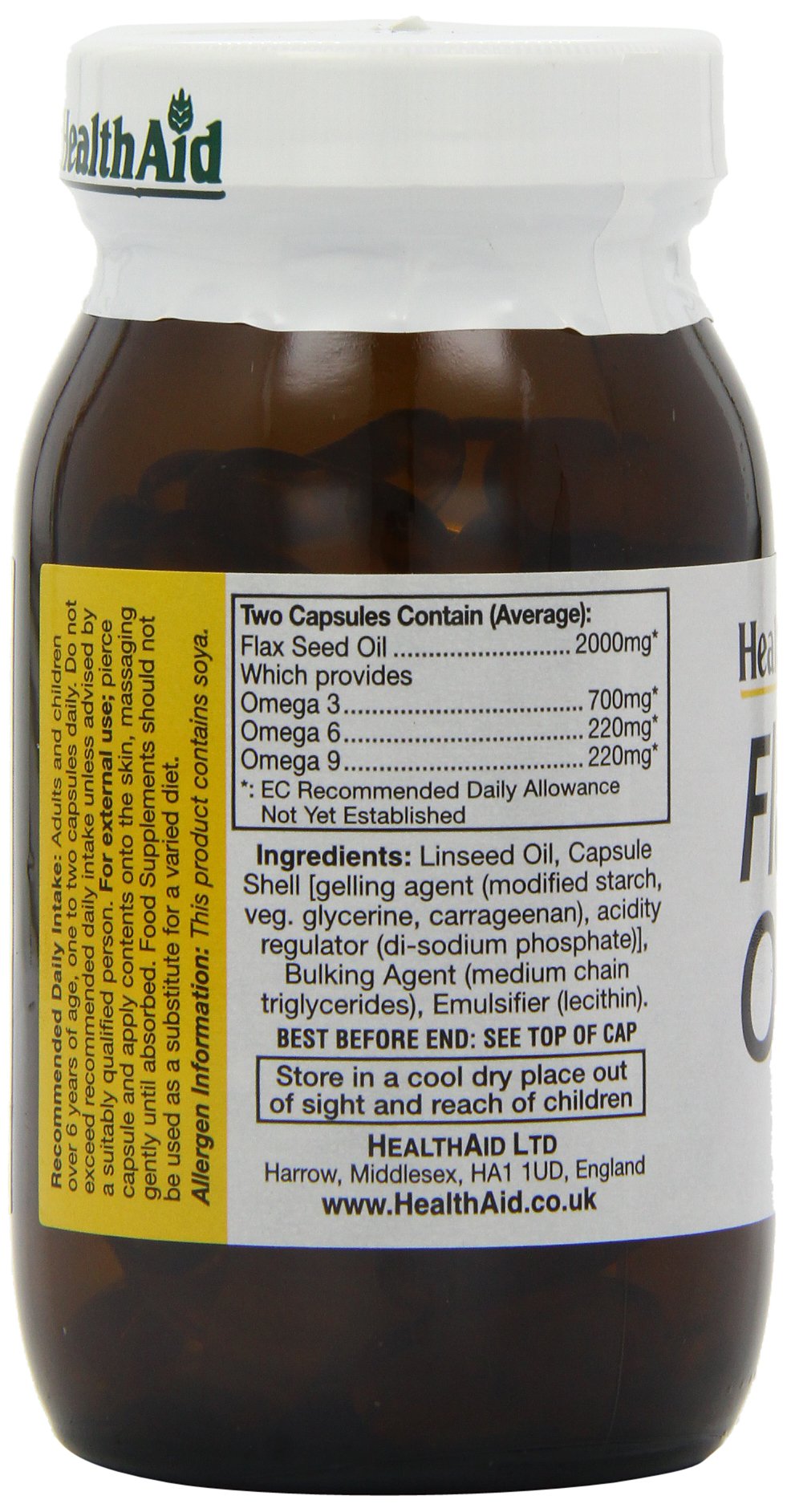 HealthAid Flaxseed Oil 1000mg - 60 Capsules