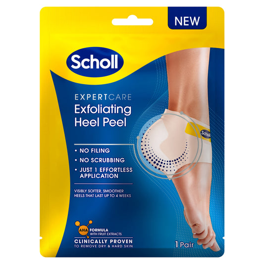 Scholl ExpertCare Exfoliating Heel Peel Foot Mask for Visibly Softer and Smoother Heels, Clinically Proven - 1 Pair