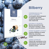 healthspan Healthspan Bilberry | 120 Tablets | Naturally Sourced | Vitamin B2 | Fresh Bilberries | Vegan