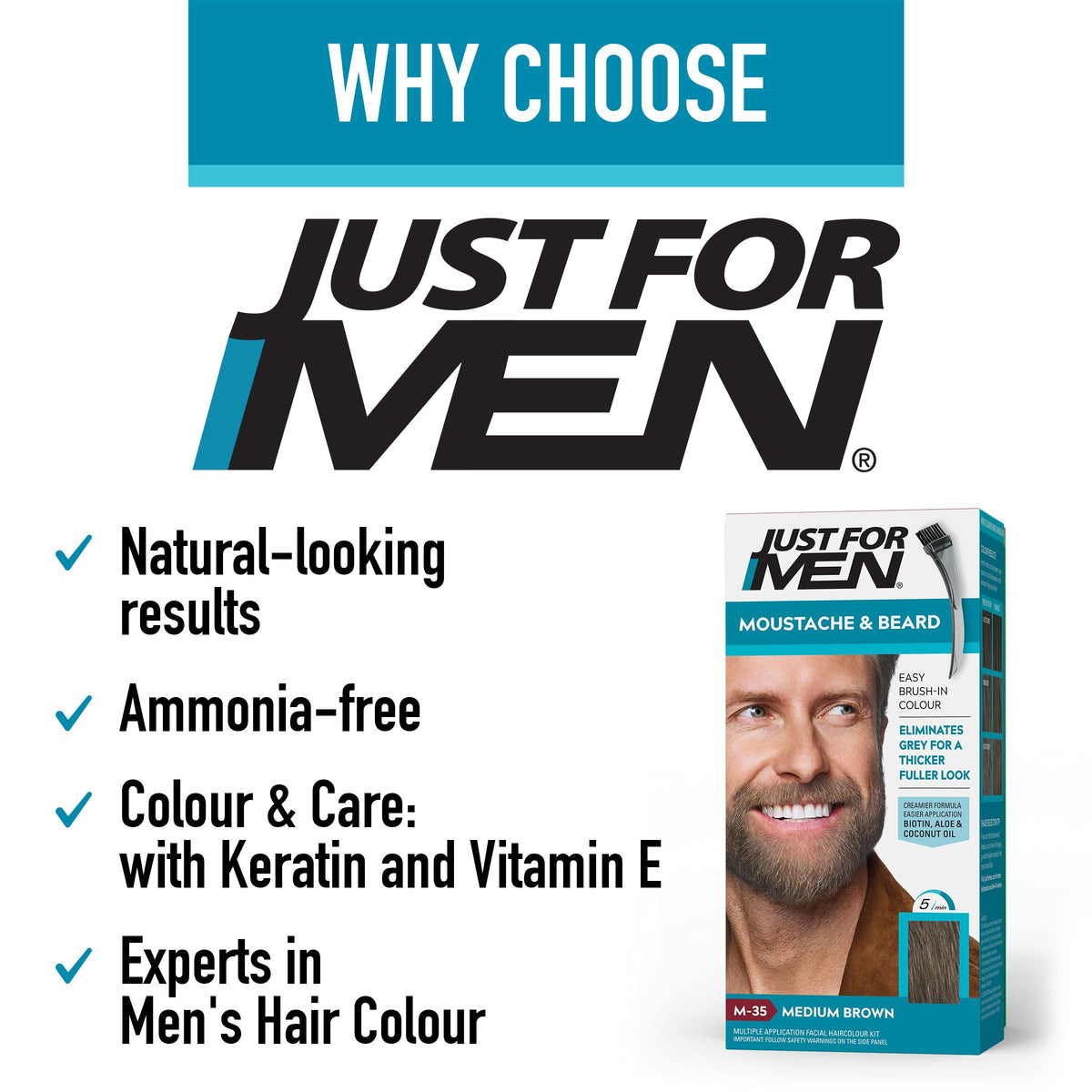 Just For Men Just for men Moustache & Beard Sandy Blonde Dye , Eliminates Grey for a Thicker & Fuller Look, M10