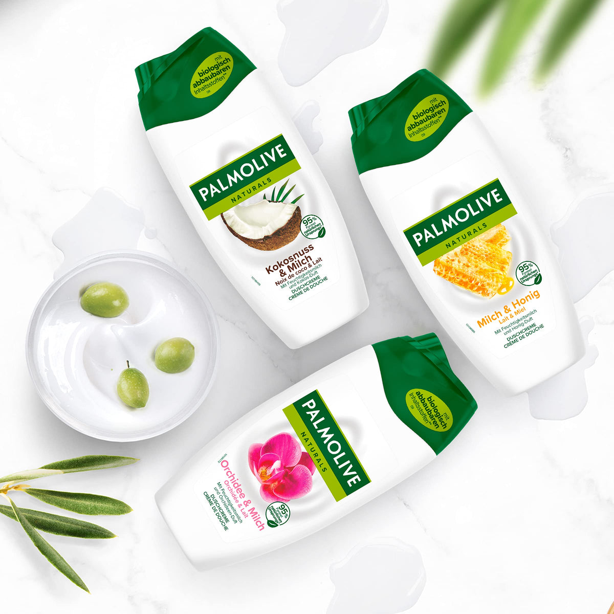 Palmolive Naturals Coconut & Milk Shower Gel 2 x 250 ml - Cream Shower with Moisturising Milk and Coconut Fragrance