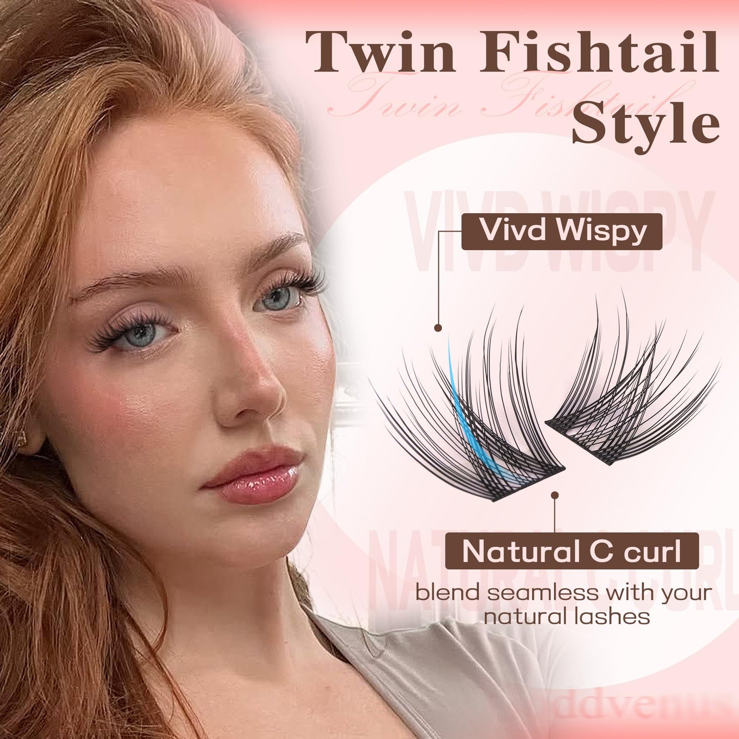 Goddvenus Wispy Cluster Lashes Natural Individual Eyelashes C Curl Lash Clusters DIY Lashes Individual Cluster Cotton Band Eyelash Clusters 130pcs