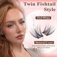 Goddvenus Wispy Cluster Lashes Natural Individual Eyelashes C Curl Lash Clusters DIY Lashes Individual Cluster Cotton Band Eyelash Clusters 130pcs