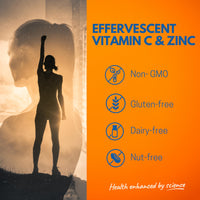 Effervescent Vitamin C 1000mg with Zinc 15mg, 20 Orange Flavoured Tablets, High Strength, Immune Support, Essential for Collagen Formation, Vegan, Made by Northumbria Health