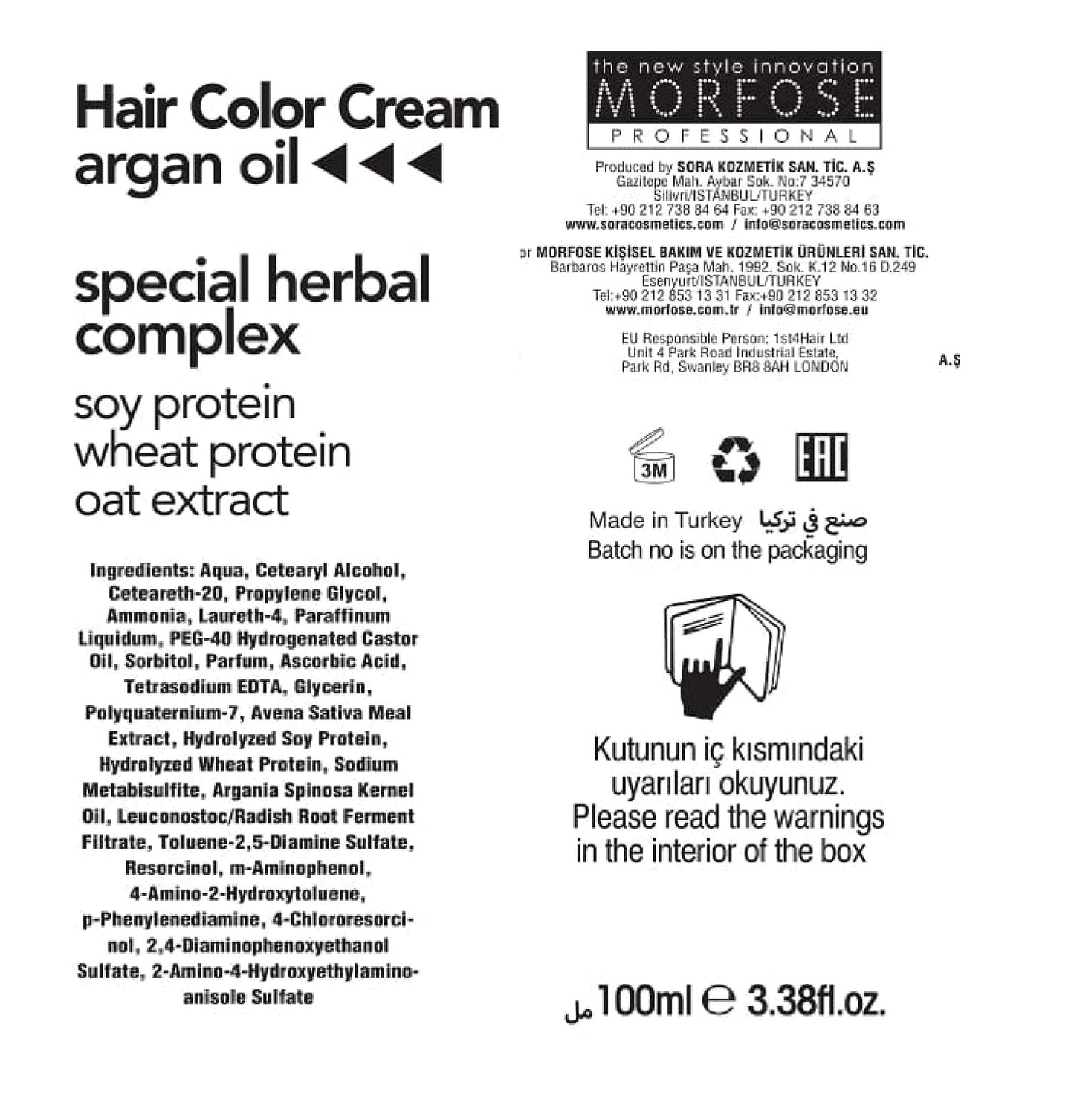 Morfose 10 Professional Hair Colour Cream 100 ml, No. 8.11 Intense Light Ash Auburn