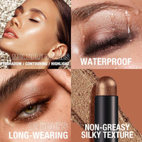 Bisienya Eyeshadow Stick 8PCS,Cream Eyeshadow Shimmer Stick,Eye Shadow Pencil Crayon, Eye Shadow Stick Set, Waterproof Pearly Sparkle Glitter Cream Stick Pen Eye Liner Makeup for Women
