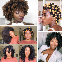 RJMBMUP Perm Rods Hair Rollers Large Long Short Hair Styling Tool Hair Curlers for Natural Hair Dark Orange Color