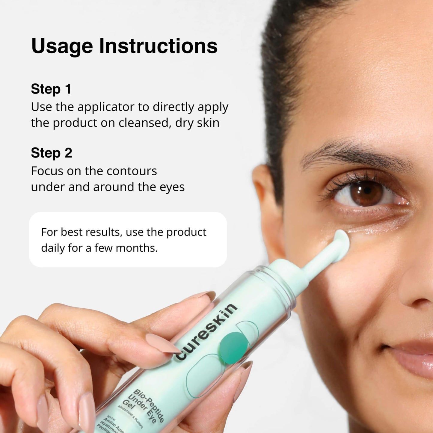 Cureskin Under Eye Gel for Dark Circles for Women and Men | Bio-Peptide Under Eye Gel to Reduce Dark Circles, Puffiness & Wrinkles | Under Eye Cream for Men and Women | Dark Circles Removal