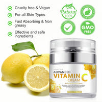 AurolaGlow Vitamin C Cream with Hyaluronic Acid & Vitamin E–Anti Aging Day & Night Face Moisturiser for Women & Men,Hydrate & Plump &Whitening.Even Skin Tone, Boost Collagen, Reduce Fine Lines for Skin Care