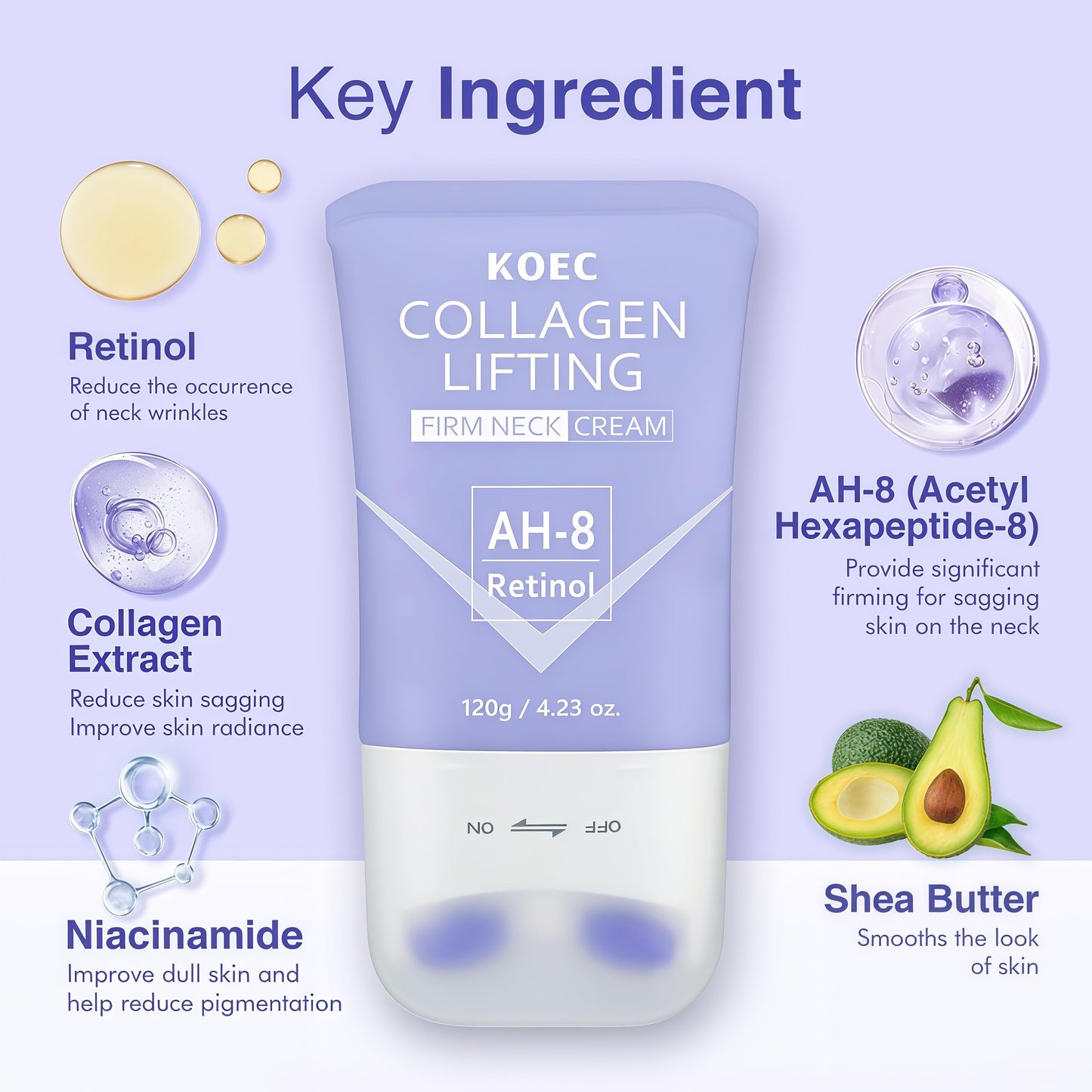 TMYIOYC ANGEL SILK AH-8 Collagen Neck Firming Cream - Best for Tightening Sagging Skin, Neck Cream for Sagging and Tighten, Retinol Neck Tightening Cream with Roller, Tighten and Lift Neck Cream 2pcs