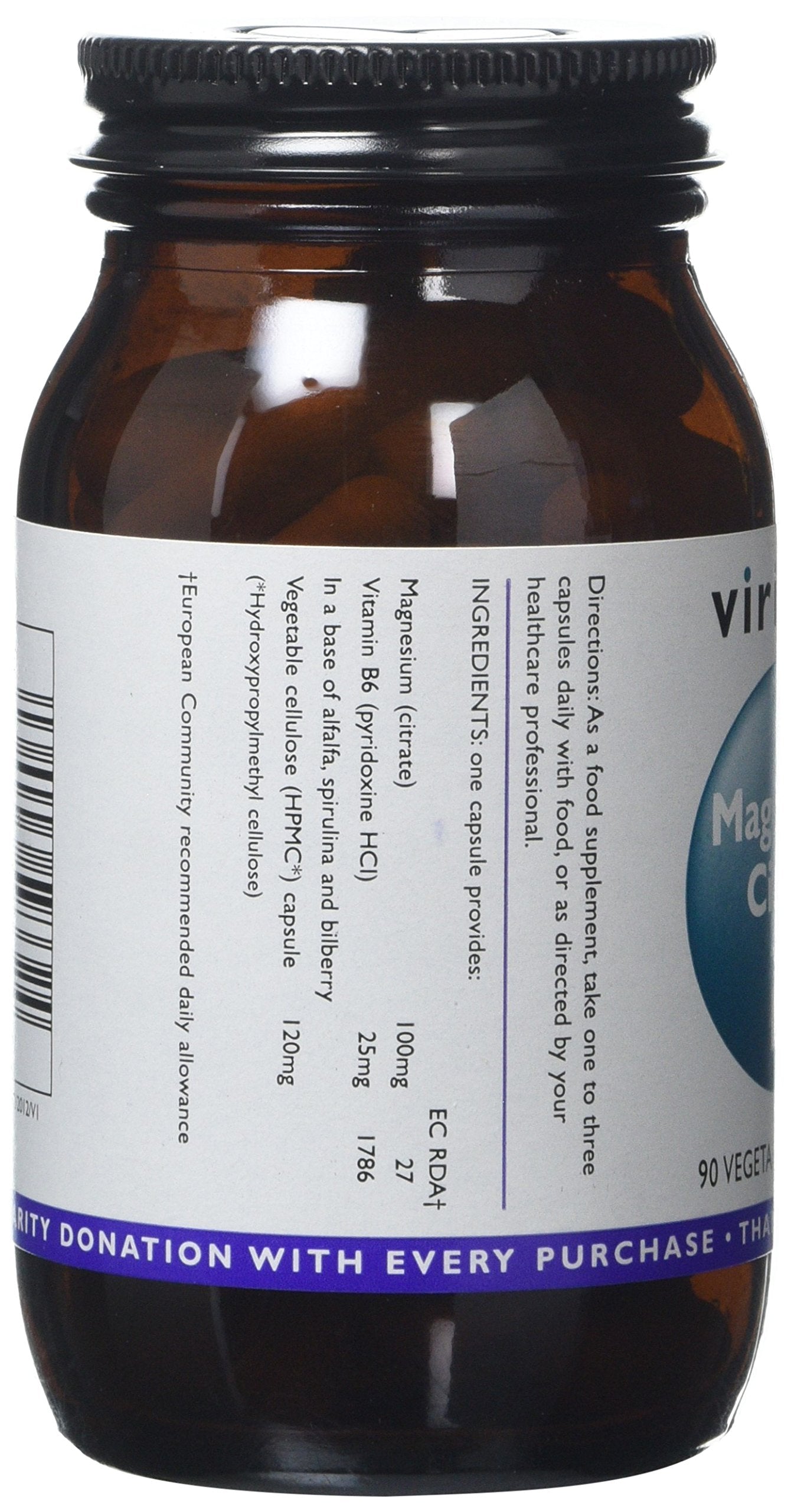 Viridian Magnesium Citrate with B6 - 90 Vegicaps