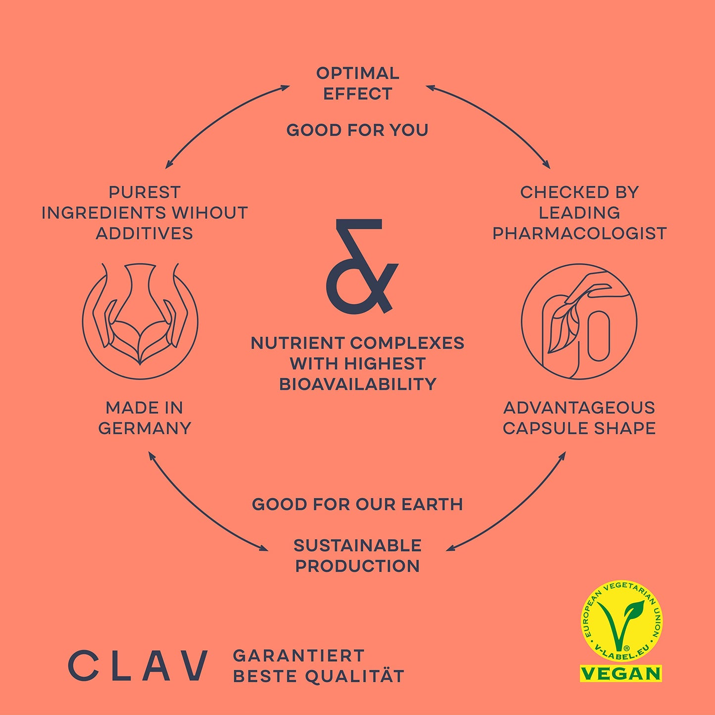 CLAV Siberian Ginseng Extract - 900mg Eleutherococcus Root Powder - Reduction of Tiredness & Fatigue - 60 Ginseng Capsules - Vegan - Made in Germany